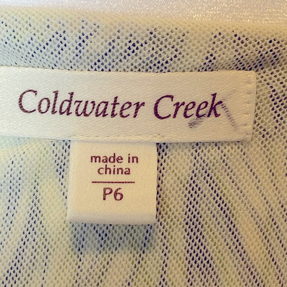 Coldwater Creek Faux Wrap Rushed Sleeve Less Midi Multicolor Dress Size Petite 6 - Picture 6 of 6